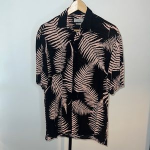 Zara Man Relaxed Fit Print Button Down, Small